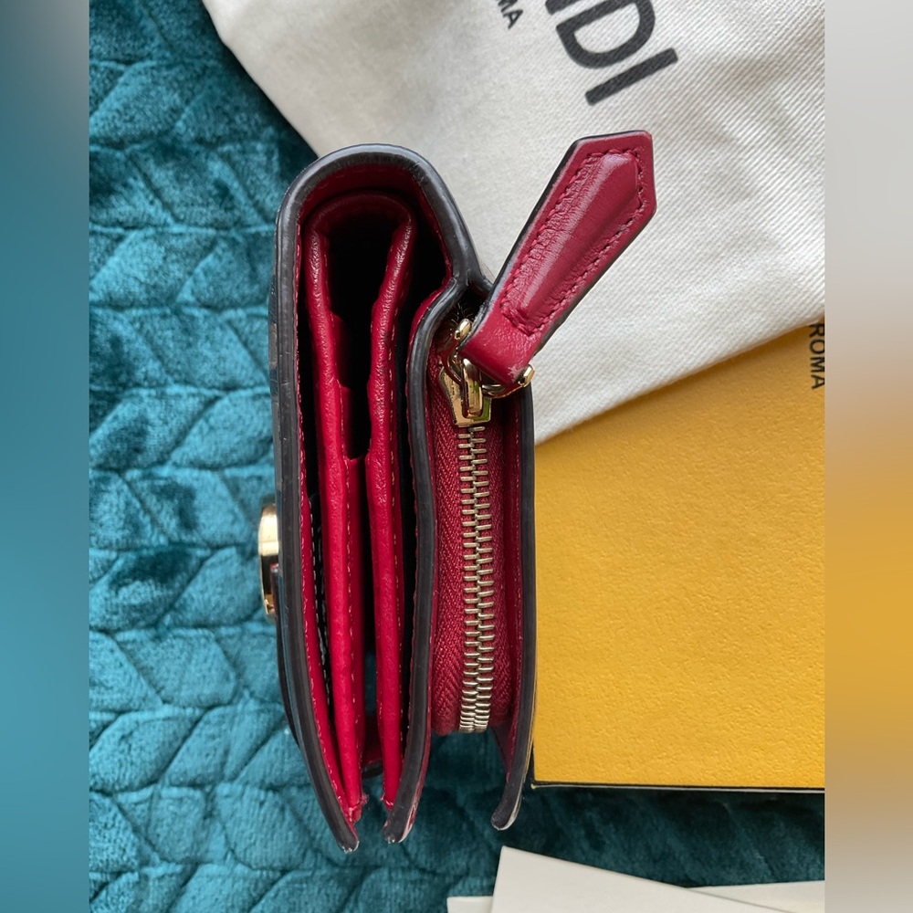 FENDI Vitello Cruise F is Fendi Bi-Color FF 1974 Embossed Compact Wallet - Picture 12 of 17